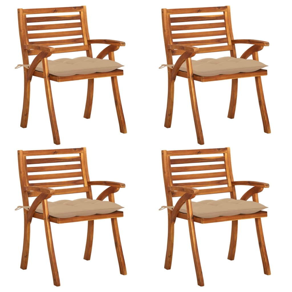 vidaXL Patio Dining Chairs Outdoor Chair for Deck Garden Solid Wood Acacia-58
