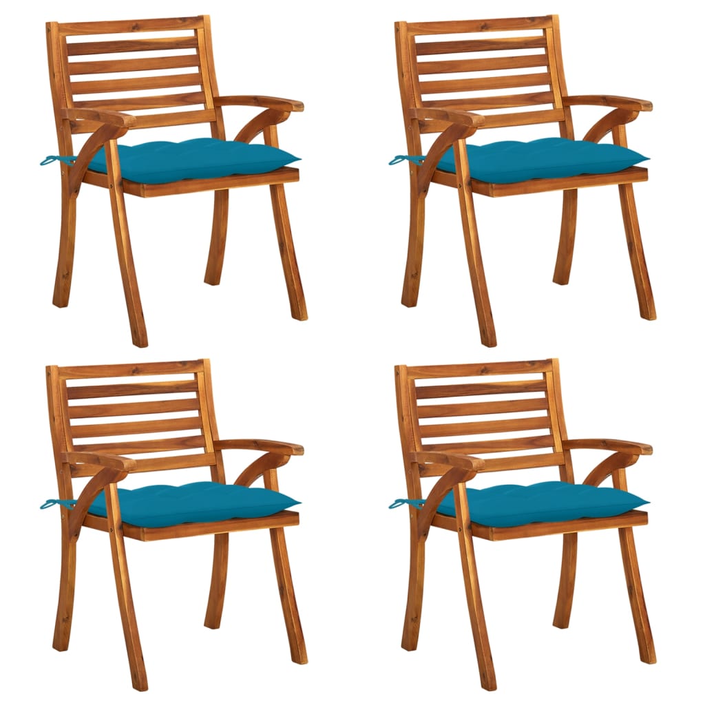 vidaXL Patio Dining Chairs Outdoor Chair for Deck Garden Solid Wood Acacia-76
