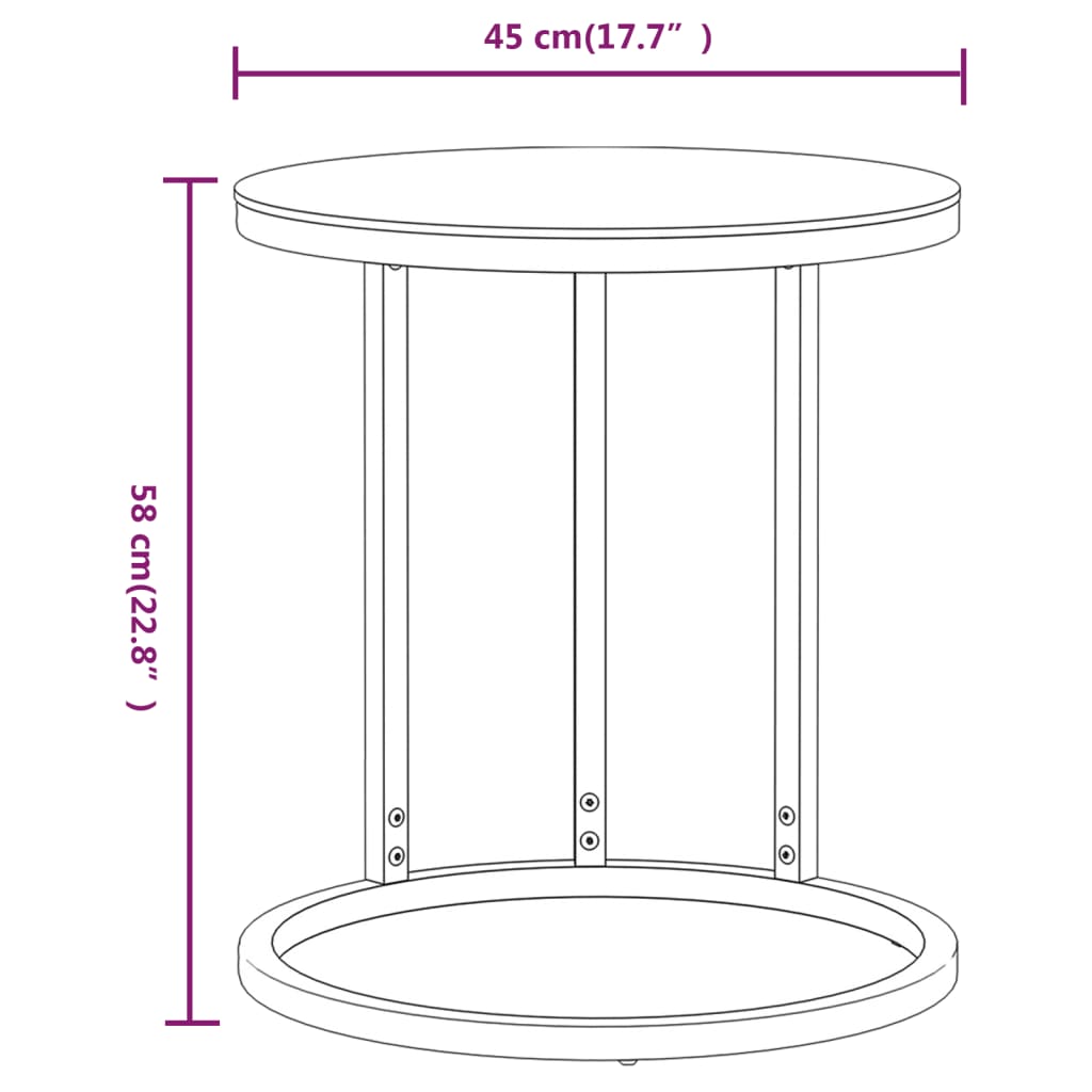 vidaXL Side Table Accent Round Coffee Table Furniture Marble Tempered Glass-19