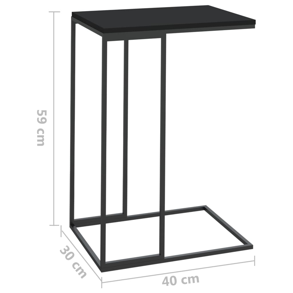 vidaXL Side Table Black 15.7"x11.8"x23.2" Engineered Wood-5