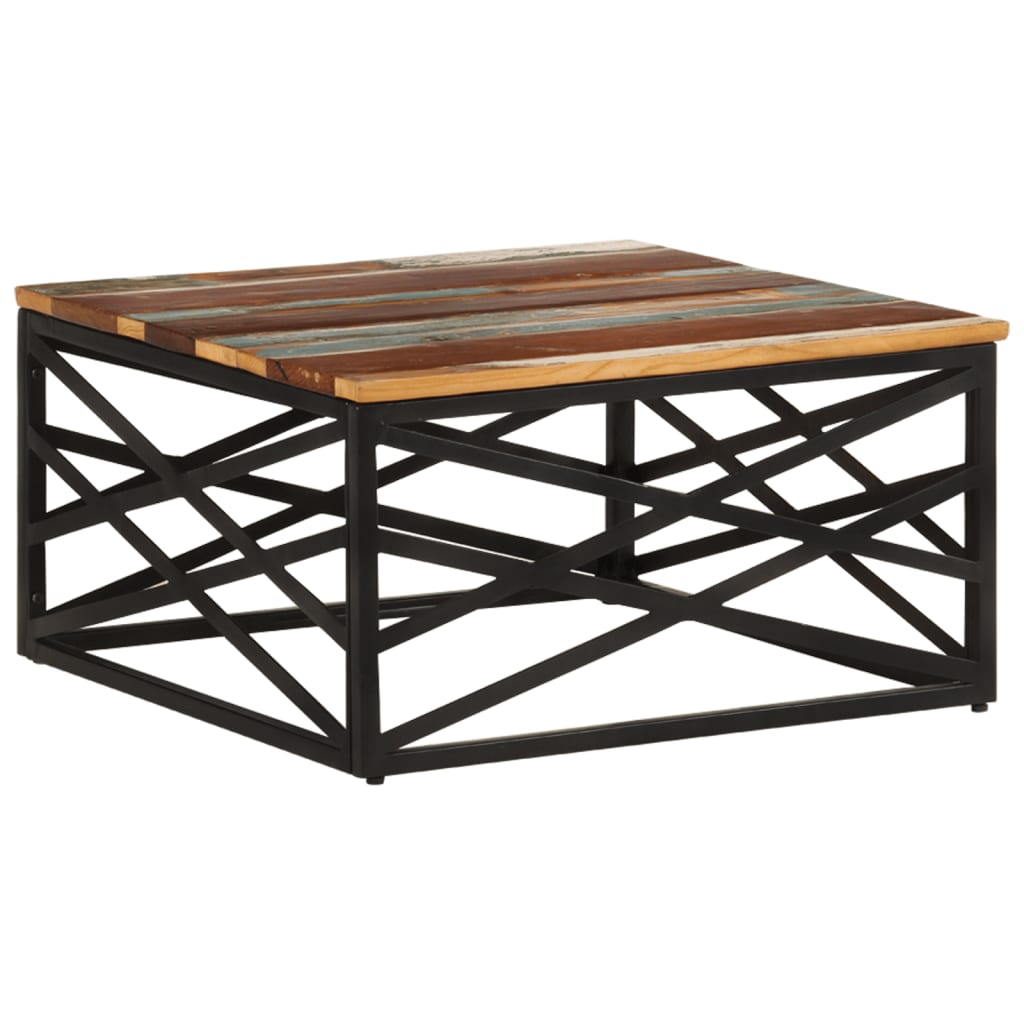 vidaXL Coffee Table 26.8"x26.8"x13.8" Solid Reclaimed Wood-6