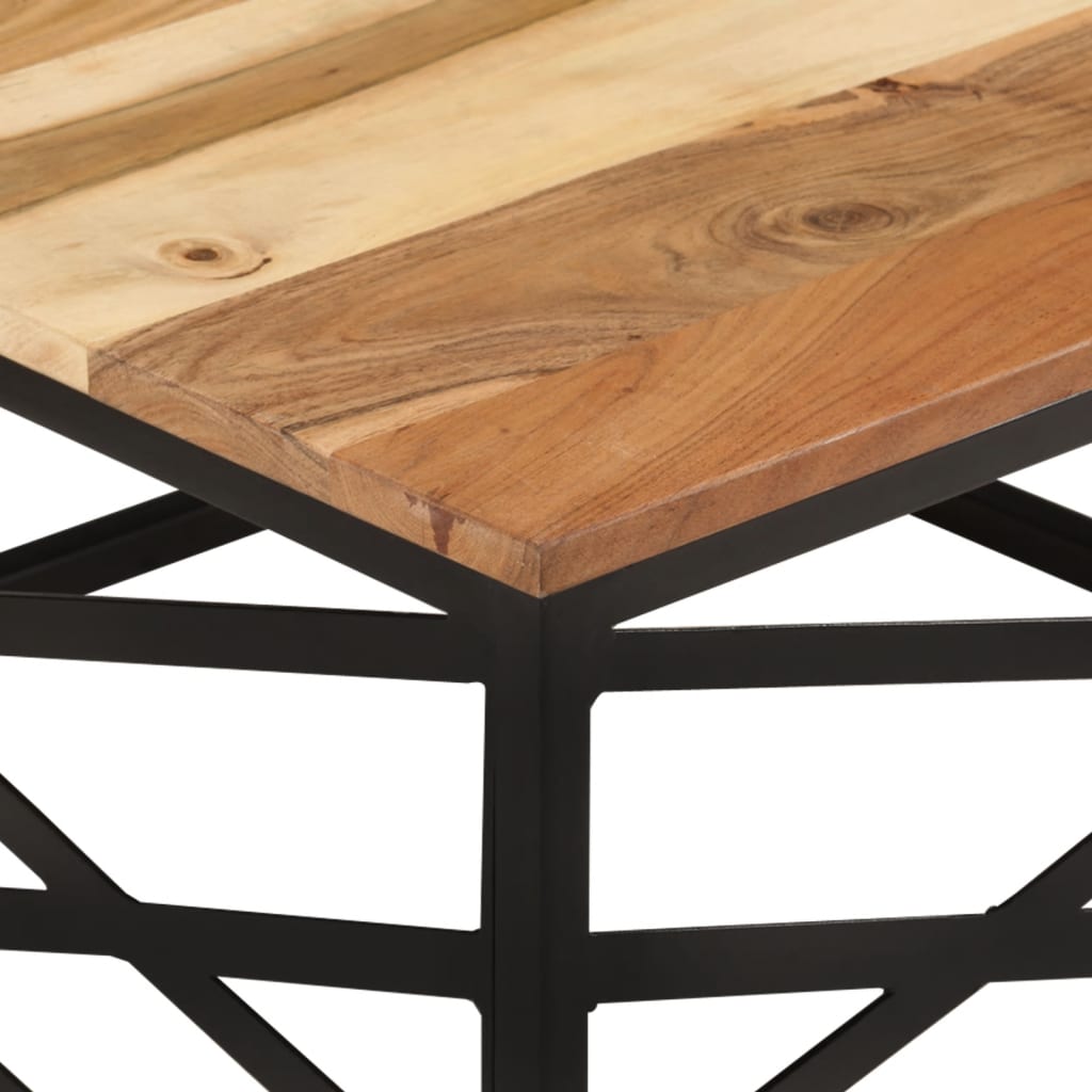 vidaXL Coffee Table 26.8"x26.8"x13.8" Solid Acacia Wood-1