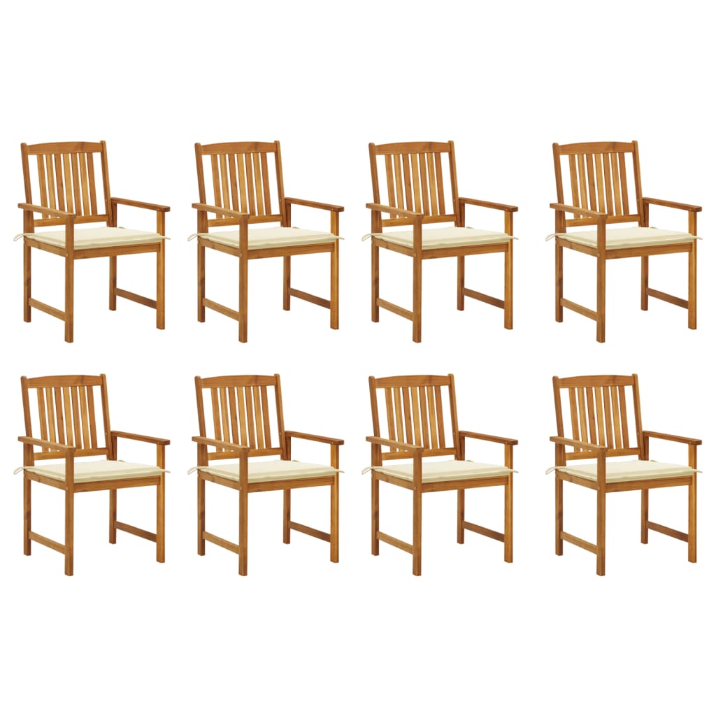 vidaXL Patio Chairs Outdoor Patio Dining Chair with Cushions Solid Wood Acacia-4