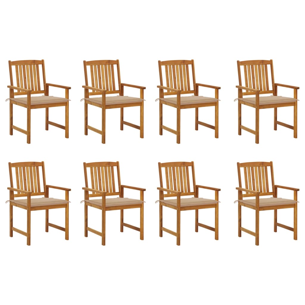 vidaXL Patio Chairs Outdoor Patio Dining Chair with Cushions Solid Wood Acacia-7