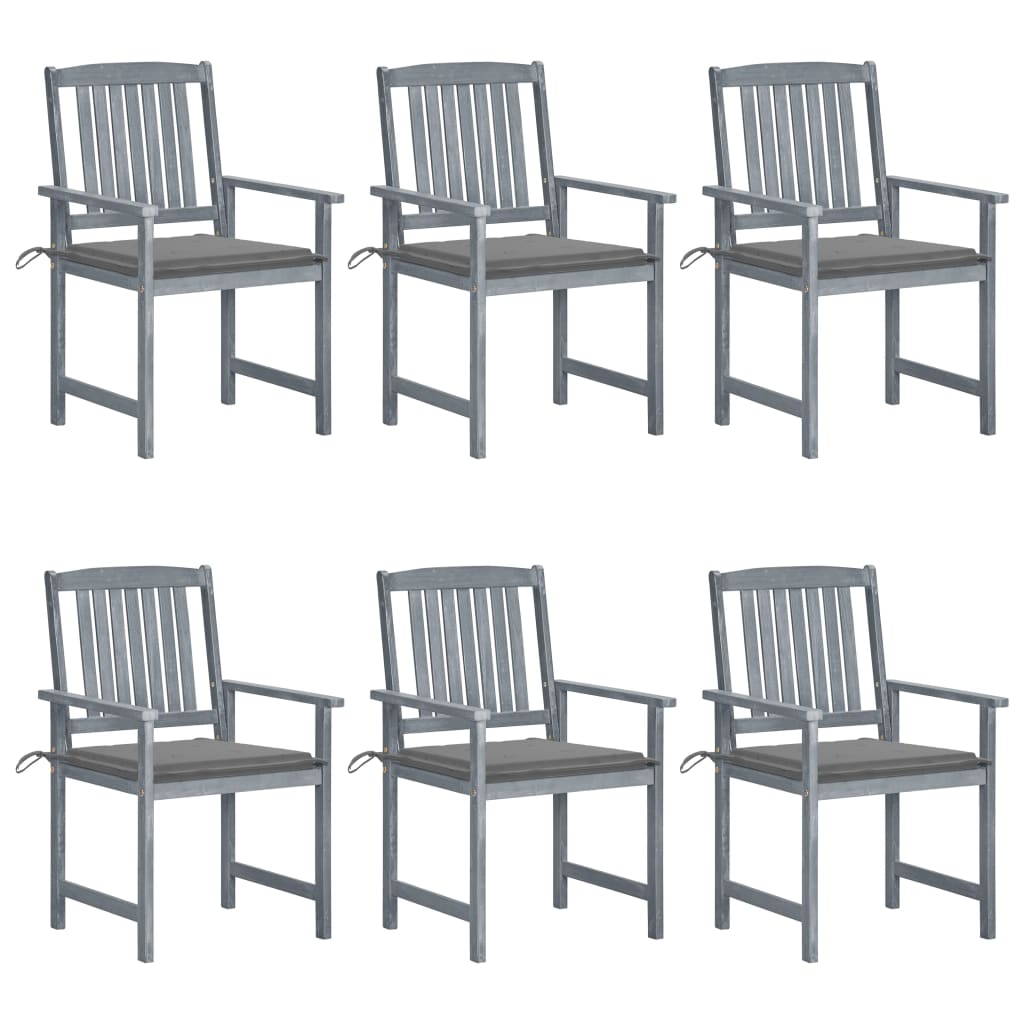 vidaXL Patio Chairs Outdoor Chair with Cushions for Deck Solid Wood Acacia-75
