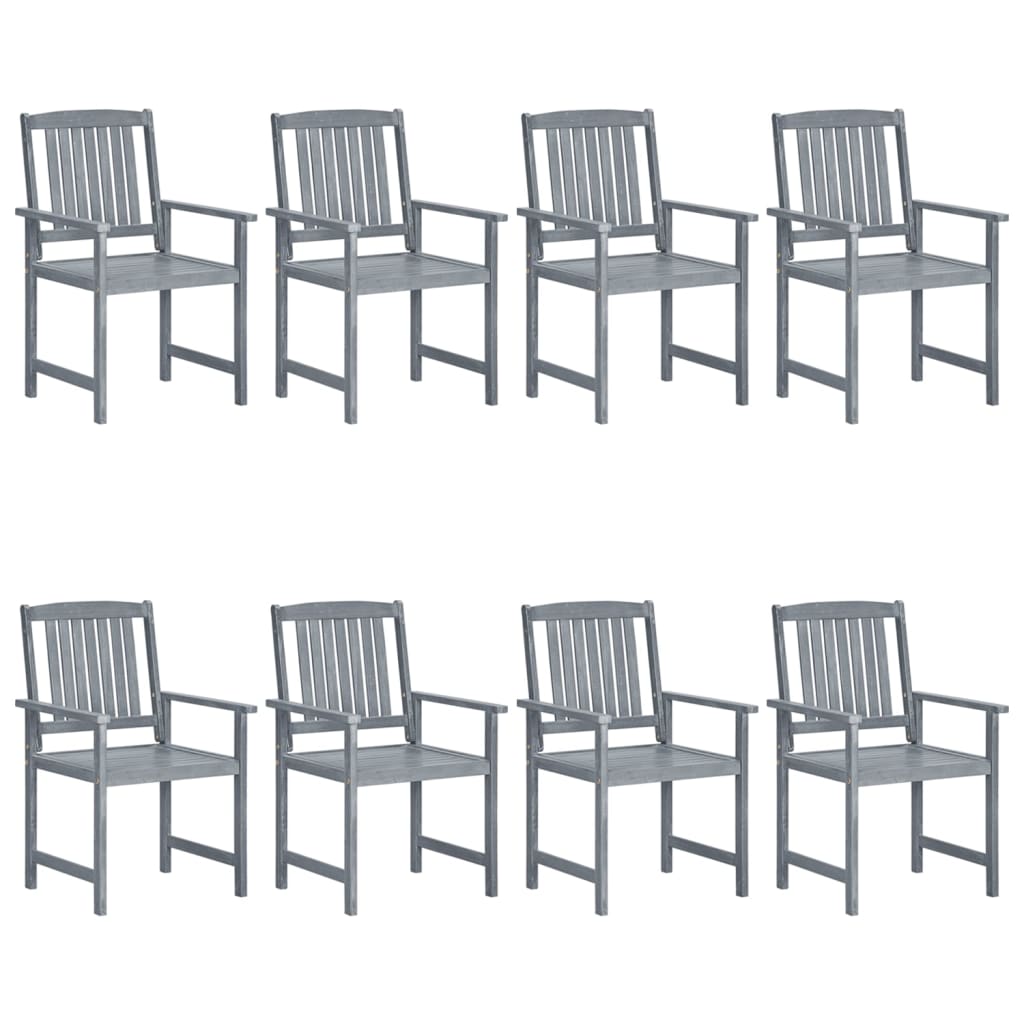 vidaXL Patio Chairs Outdoor Chair with Cushions for Deck Solid Wood Acacia-6