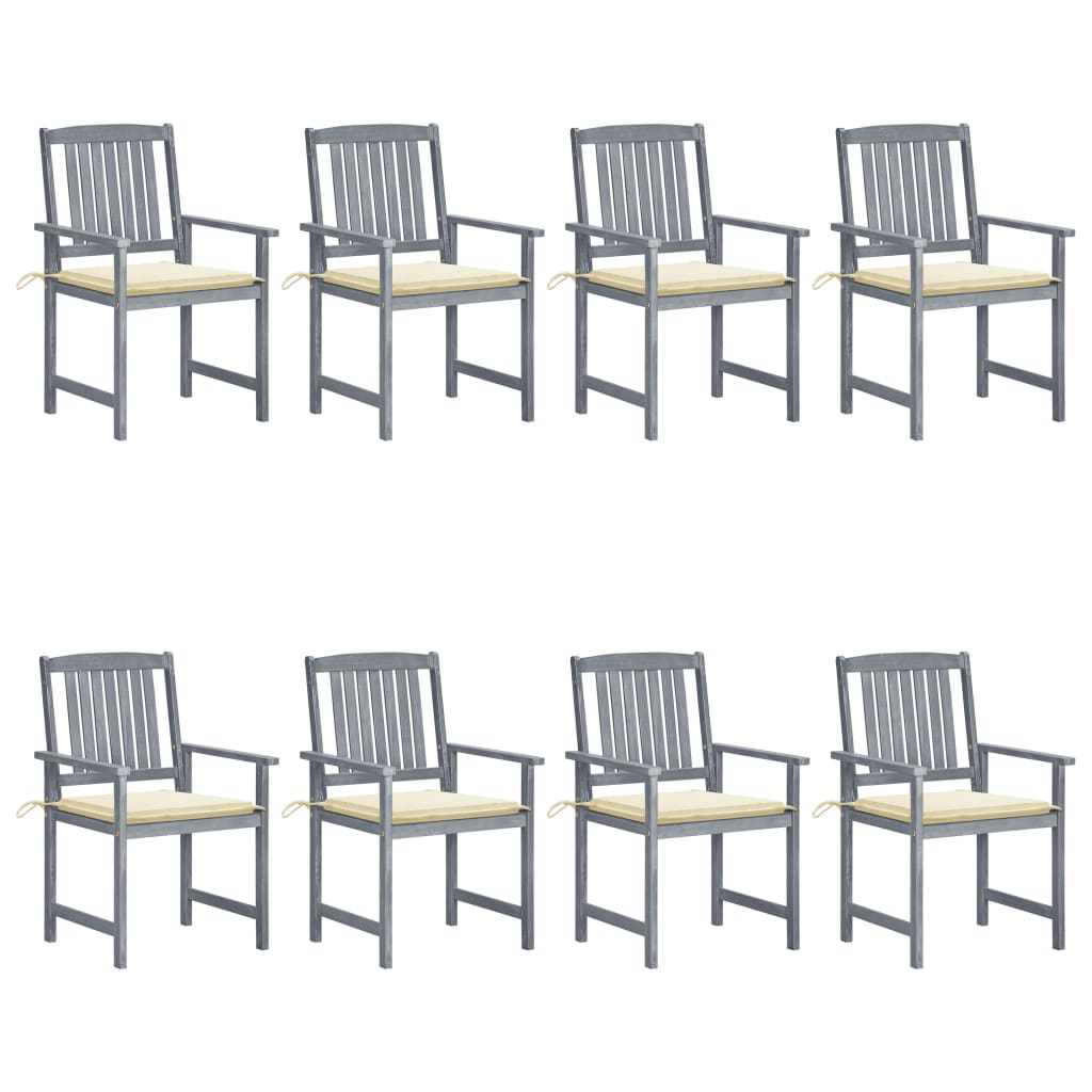 vidaXL Patio Chairs Outdoor Chair with Cushions for Deck Solid Wood Acacia-42