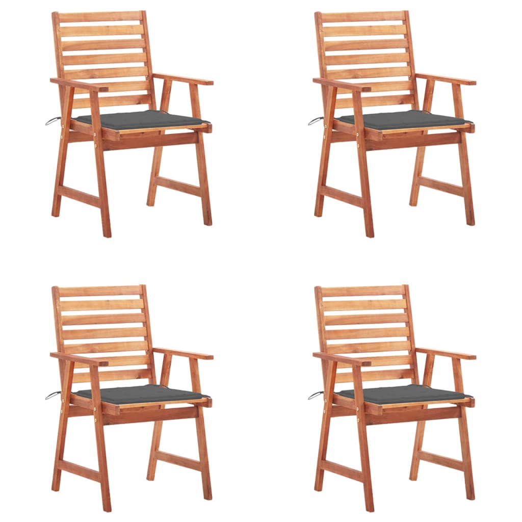 vidaXL Patio Dining Chairs Outdoor Patio Chair with Cushions Solid Wood Acacia-16