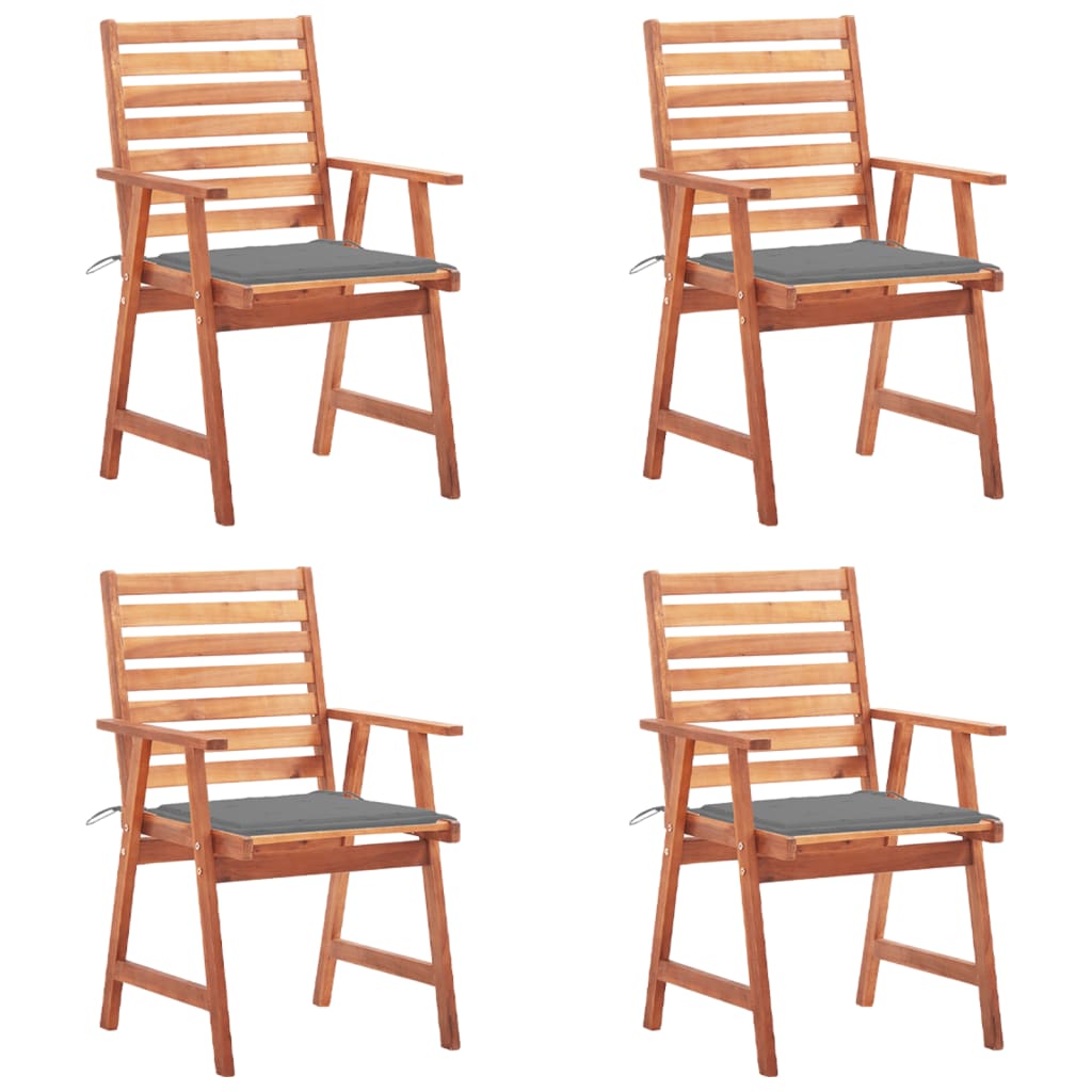 vidaXL Patio Dining Chairs Outdoor Patio Chair with Cushions Solid Wood Acacia-7