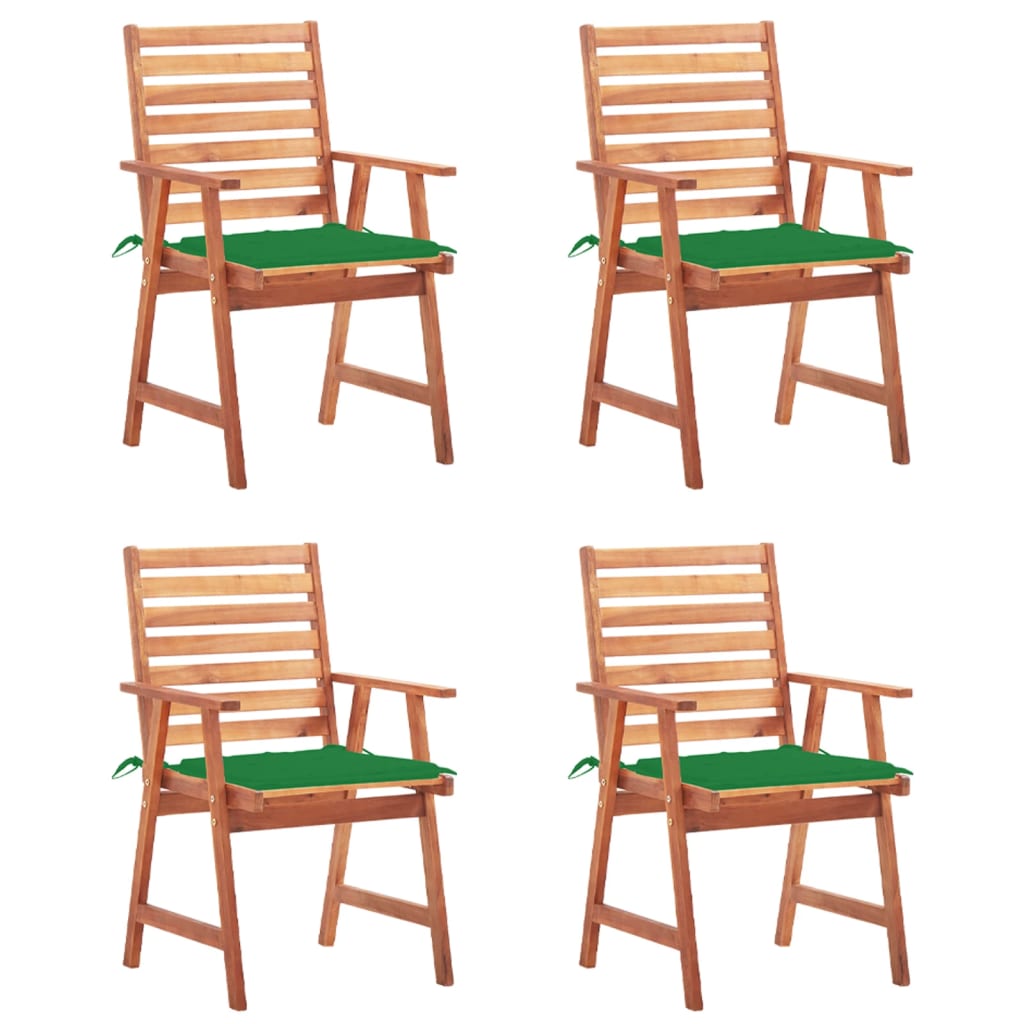 vidaXL Patio Dining Chairs Outdoor Patio Chair with Cushions Solid Wood Acacia-31