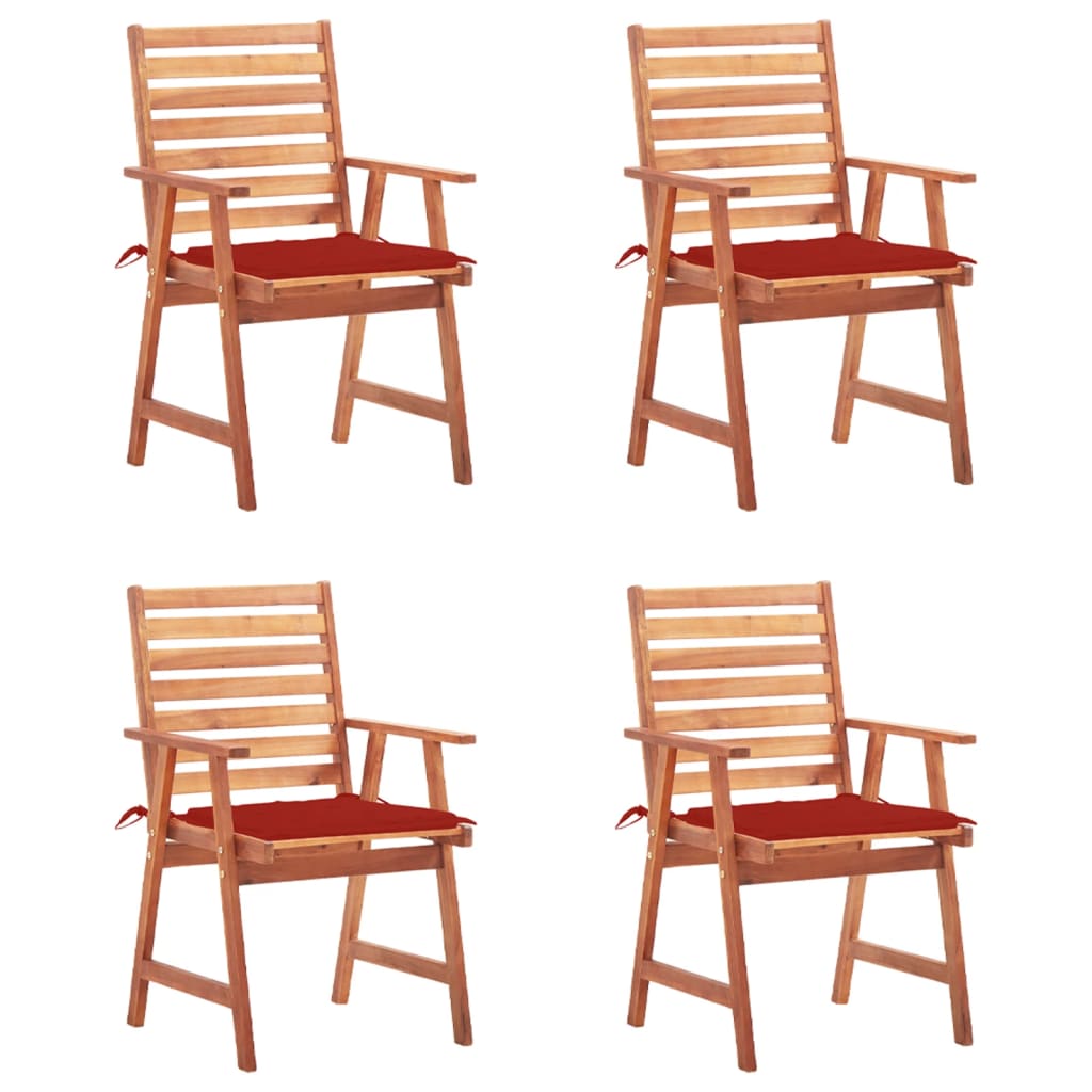 vidaXL Patio Dining Chairs Outdoor Patio Chair with Cushions Solid Wood Acacia-30