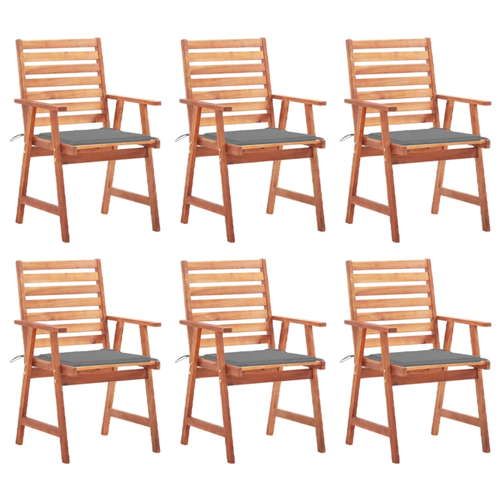 vidaXL Patio Dining Chairs Outdoor Patio Chair with Cushions Solid Wood Acacia-9