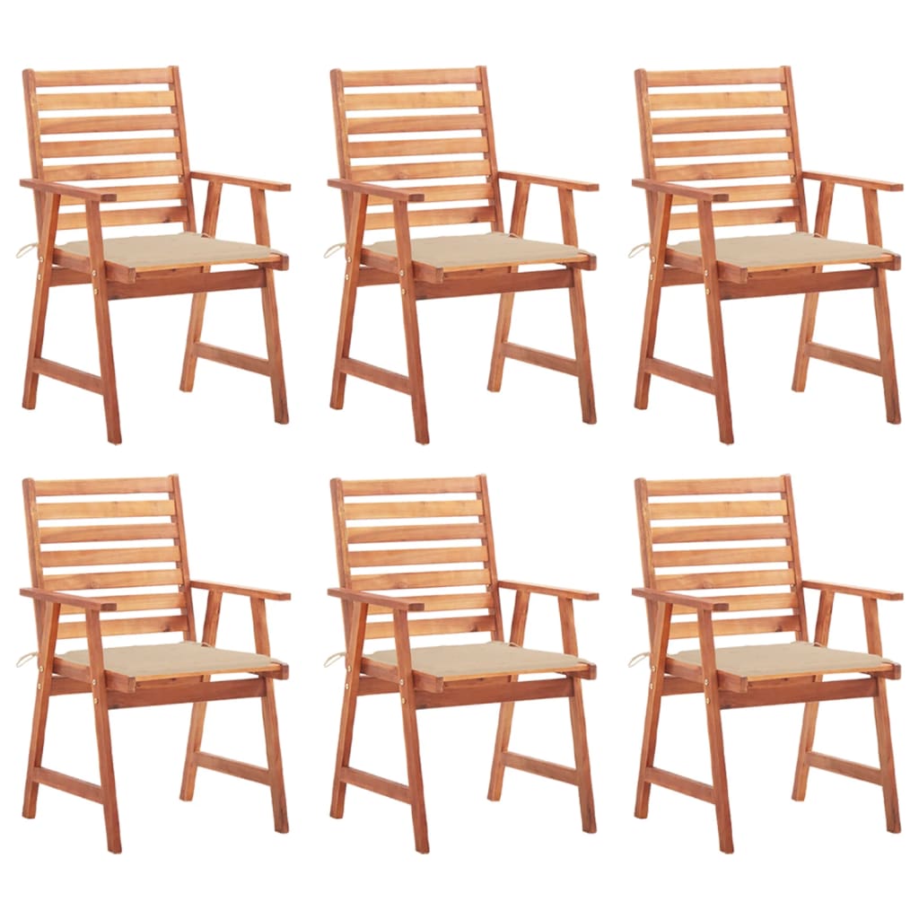 vidaXL Patio Dining Chairs Outdoor Patio Chair with Cushions Solid Wood Acacia-19