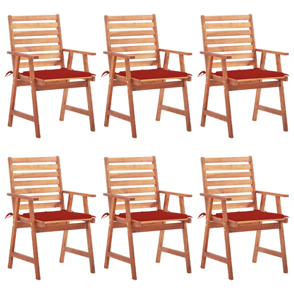 vidaXL Patio Dining Chairs Outdoor Patio Chair with Cushions Solid Wood Acacia-10