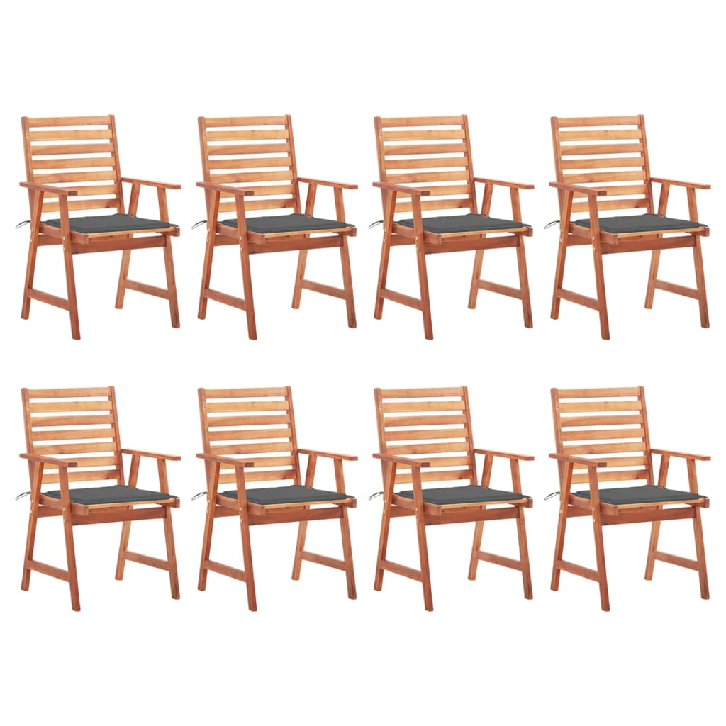 vidaXL Patio Dining Chairs Outdoor Patio Chair with Cushions Solid Wood Acacia-17