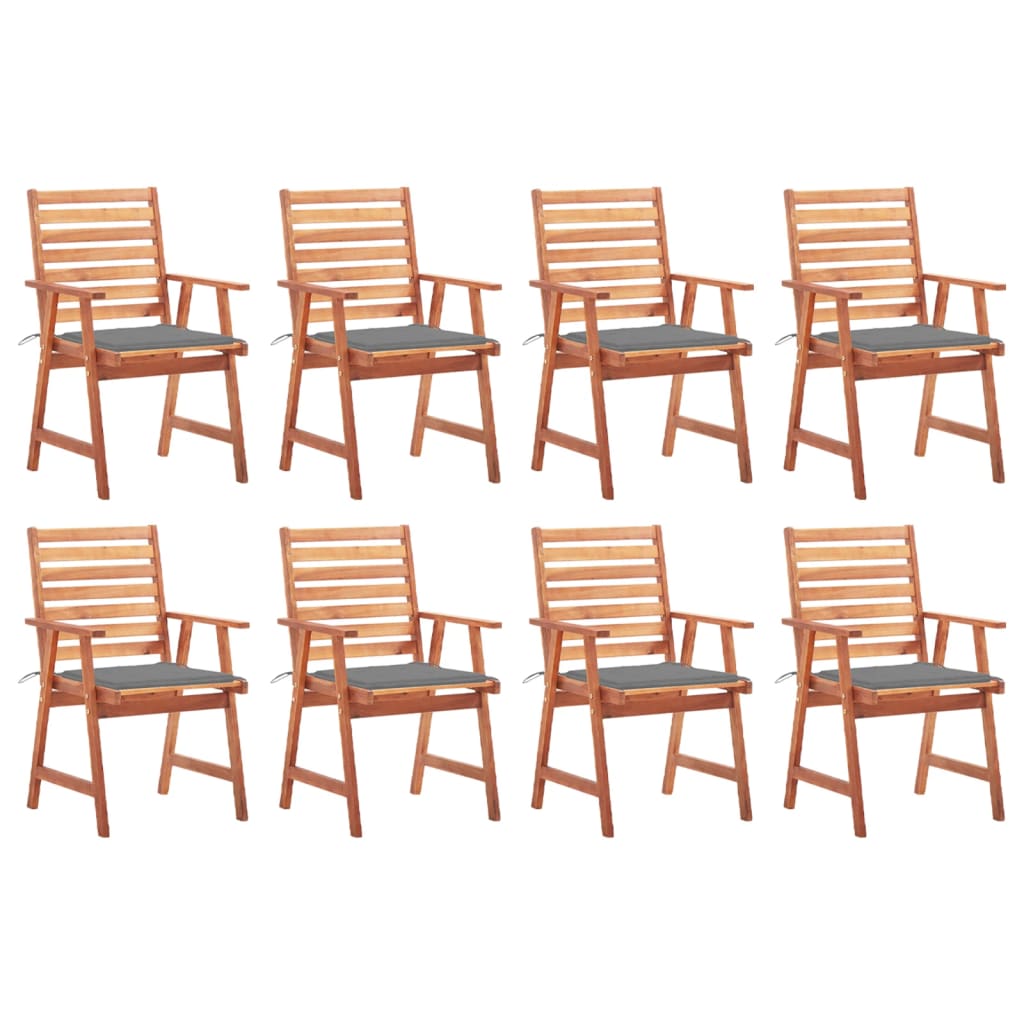 vidaXL Patio Dining Chairs Outdoor Patio Chair with Cushions Solid Wood Acacia-3