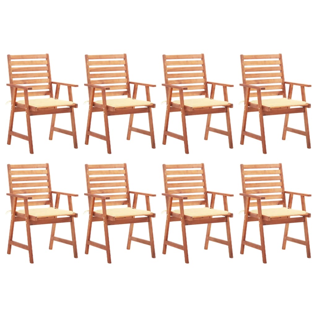 vidaXL Patio Dining Chairs Outdoor Patio Chair with Cushions Solid Wood Acacia-13