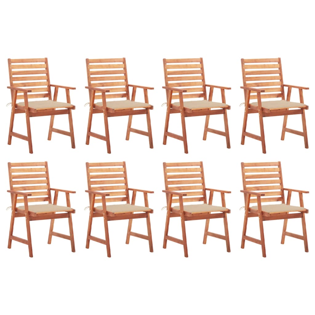 vidaXL Patio Dining Chairs Outdoor Patio Chair with Cushions Solid Wood Acacia-34