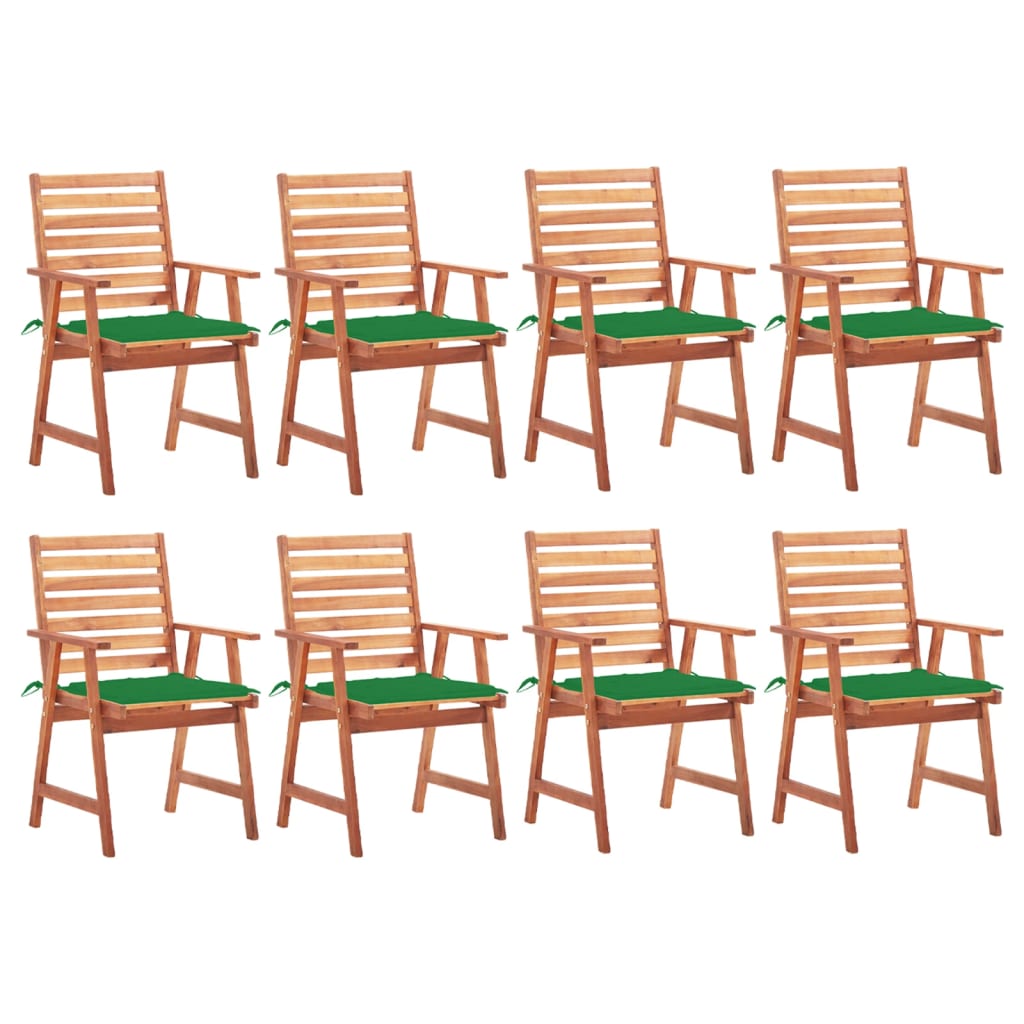 vidaXL Patio Dining Chairs Outdoor Patio Chair with Cushions Solid Wood Acacia-28