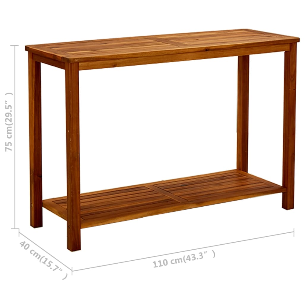 vidaXL Patio Console Table Entryway Accent Table Hallway Solid Wood Acacia-4