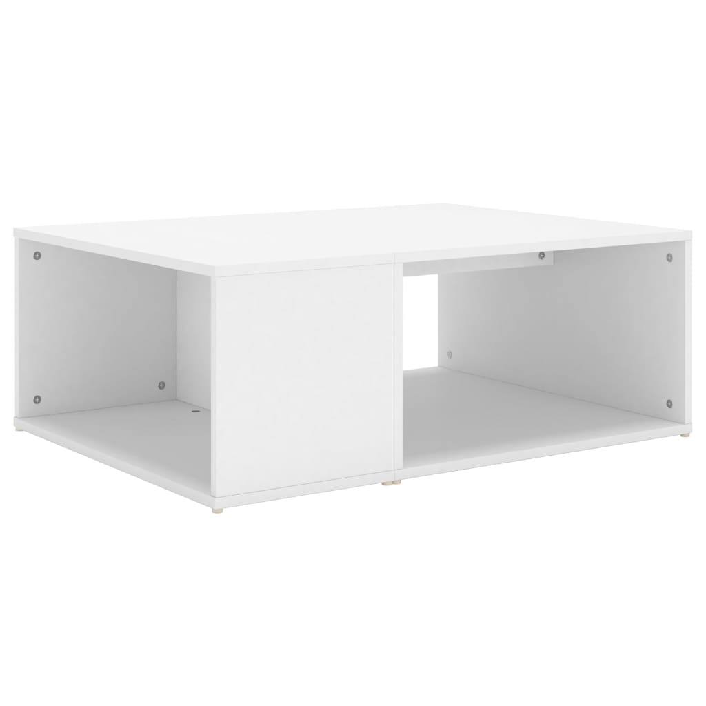 vidaXL Coffee Table White Chipboard Side Sofa Accent High Gloss White/White-4