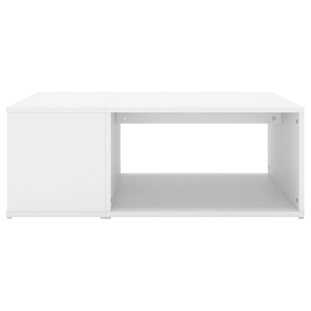 vidaXL Coffee Table White Chipboard Side Sofa Accent High Gloss White/White-23
