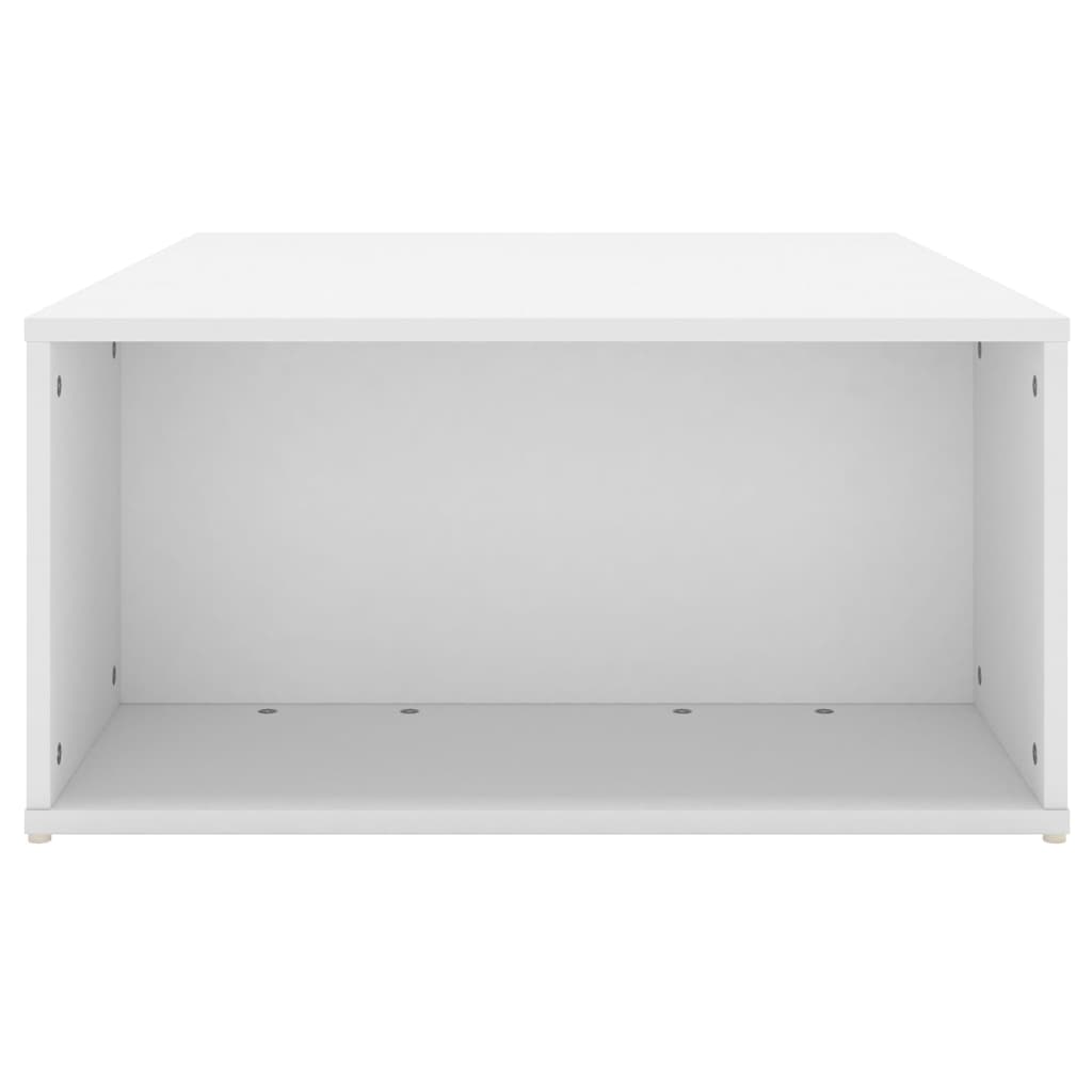 vidaXL Coffee Table White Chipboard Side Sofa Accent High Gloss White/White-26