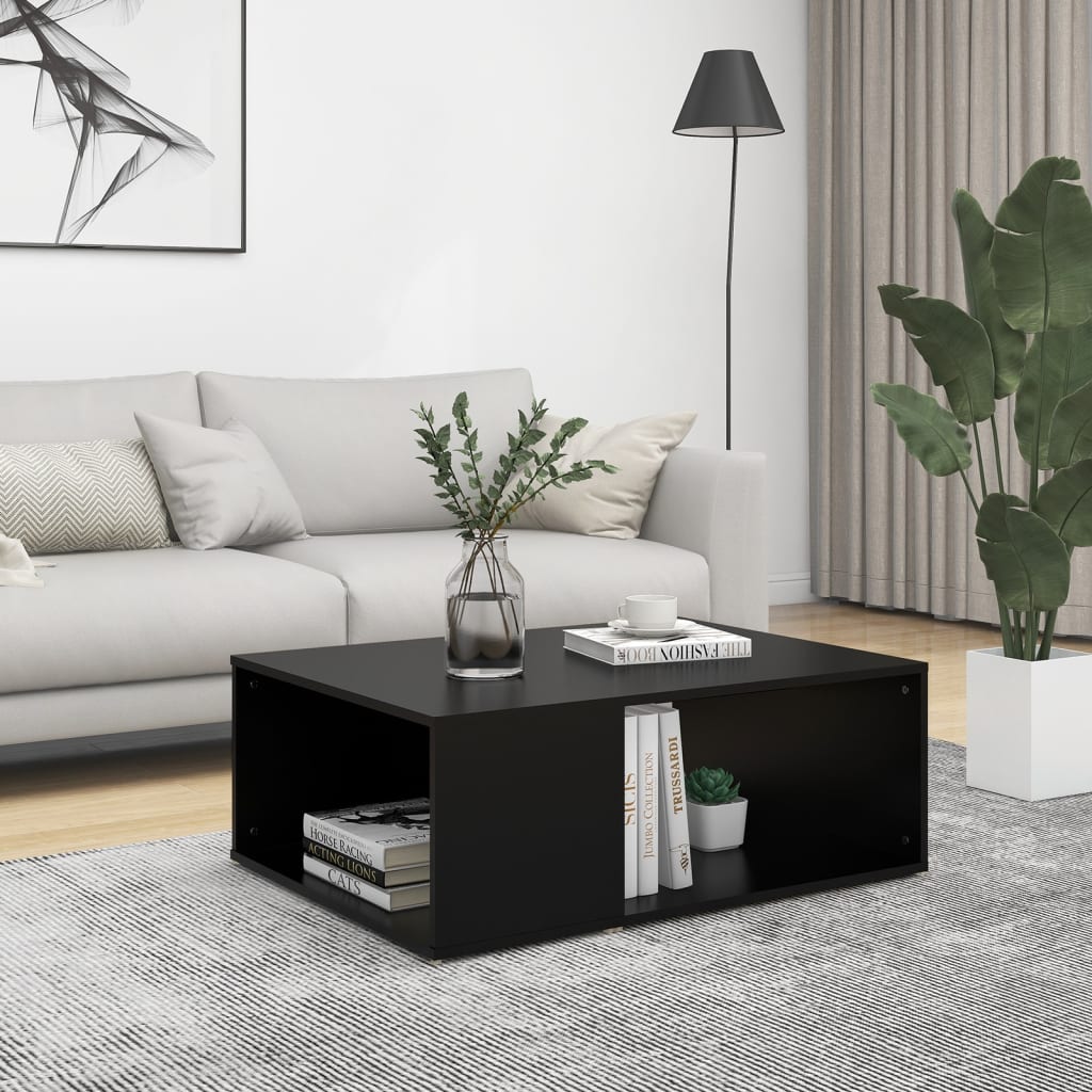 vidaXL Coffee Table White Chipboard Side Sofa Accent High Gloss White/White-9