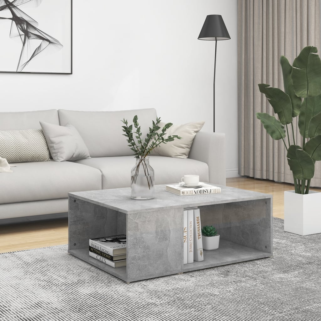 vidaXL Coffee Table White Chipboard Side Sofa Accent High Gloss White/White-7