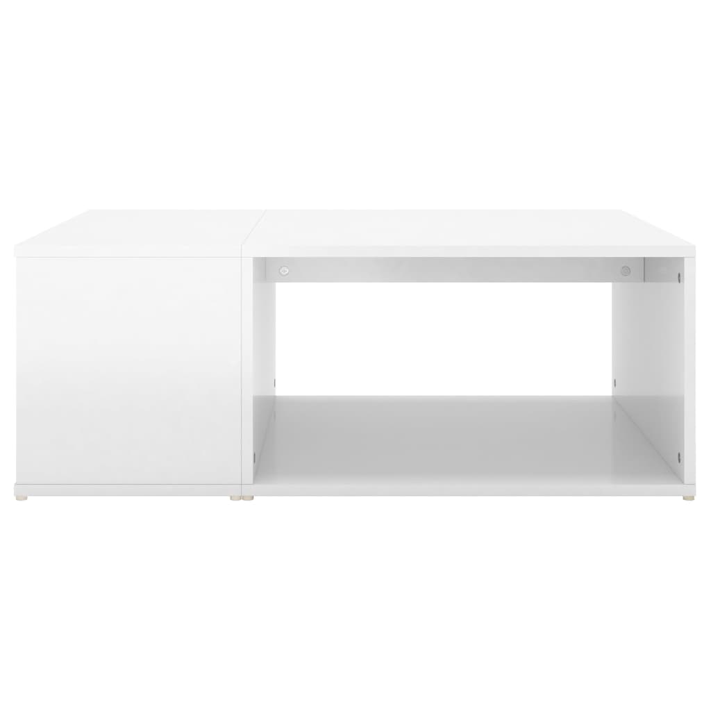 vidaXL Coffee Table White Chipboard Side Sofa Accent High Gloss White/White-29