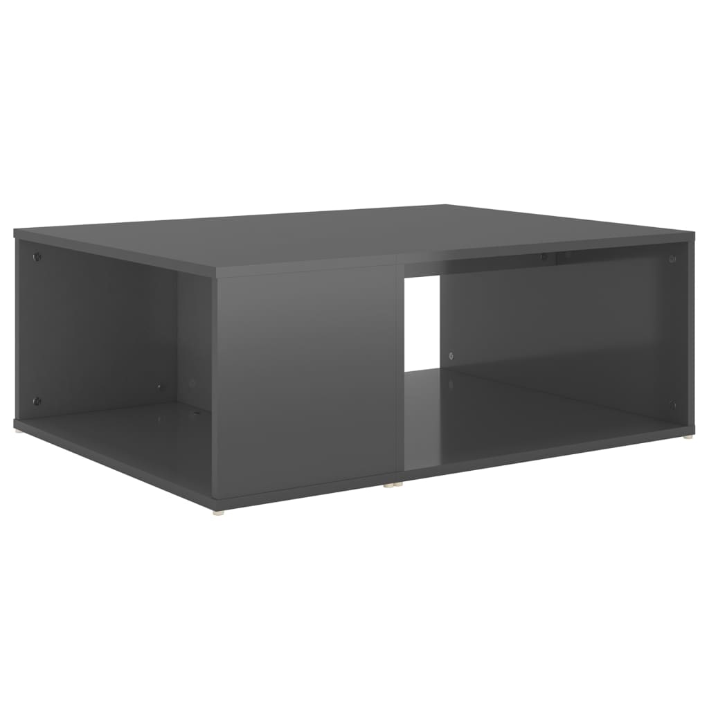 vidaXL Coffee Table White Chipboard Side Sofa Accent High Gloss White/White-31