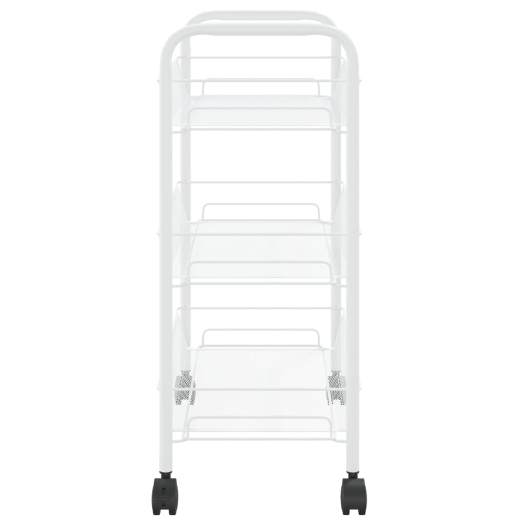 vidaXL Kitchen Trolley Rolling Storage Utility Cart with Mesh Baskets Iron-42