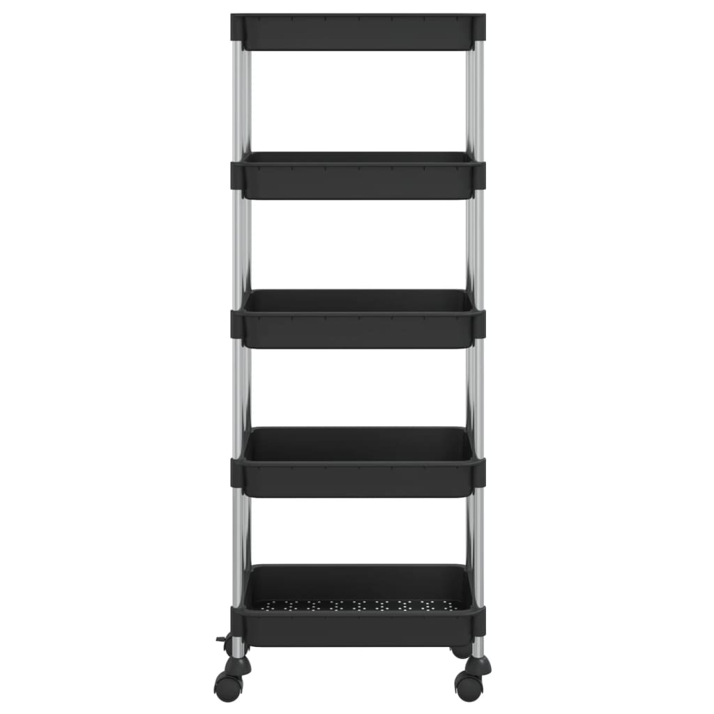 vidaXL 5-Tier Kitchen Trolley Rolling Storage Cart with Wheels Iron and ABS-9