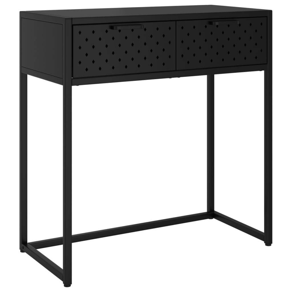 vidaXL Console Table Entryway Table Hall Narrow Side Table with Drawer Steel-3
