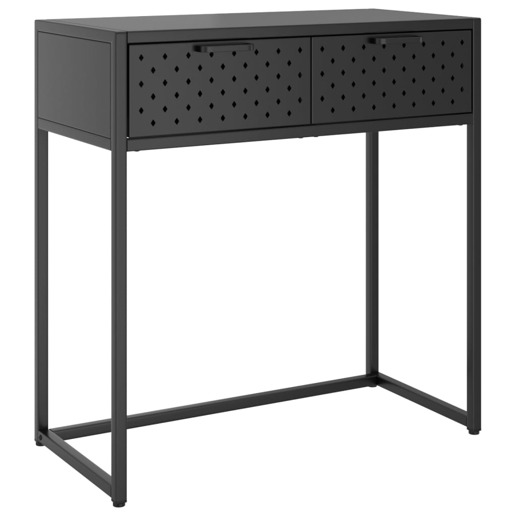 vidaXL Console Table Entryway Table Hall Narrow Side Table with Drawer Steel-15