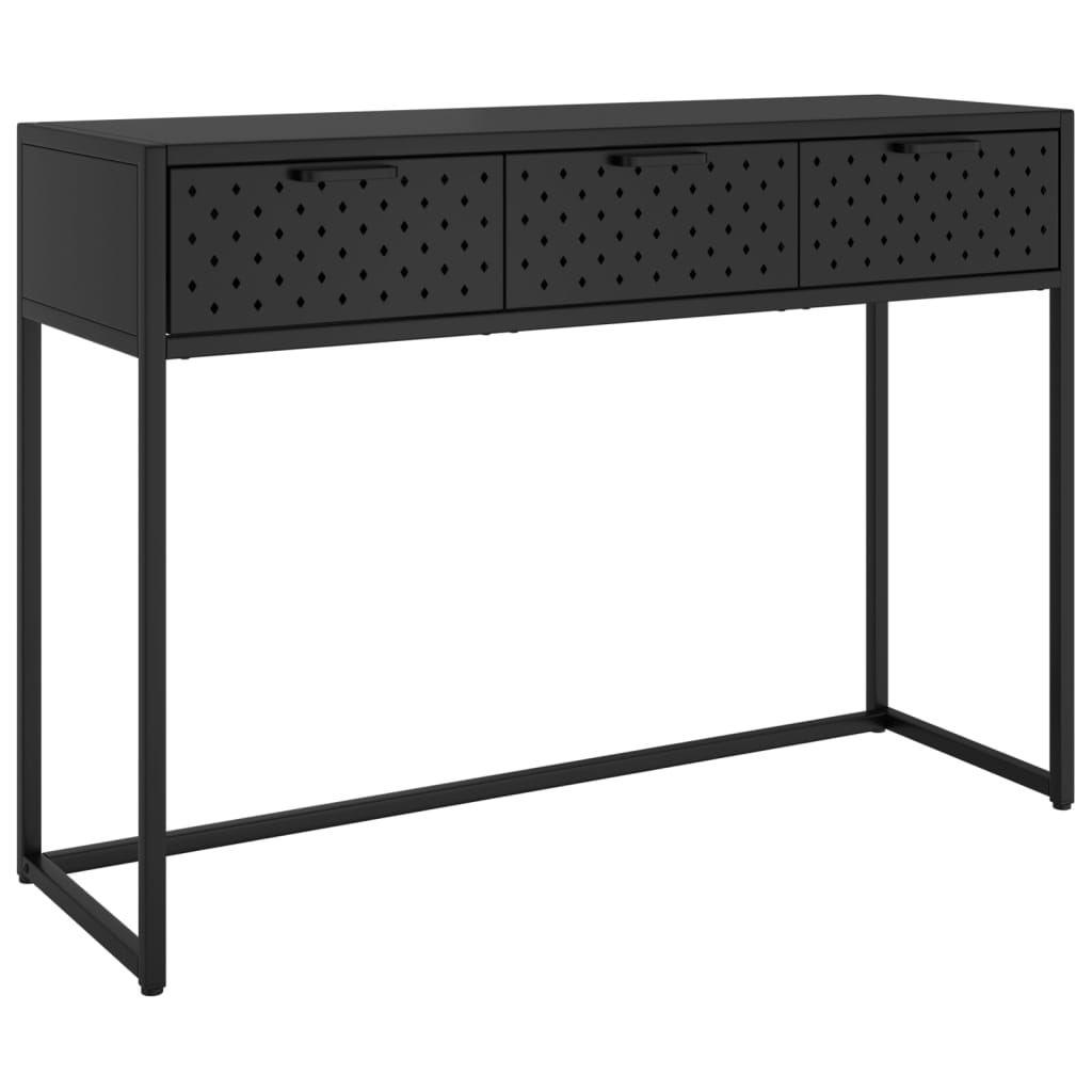vidaXL Console Table Entryway Table Hall Narrow Side Table with Drawer Steel-0