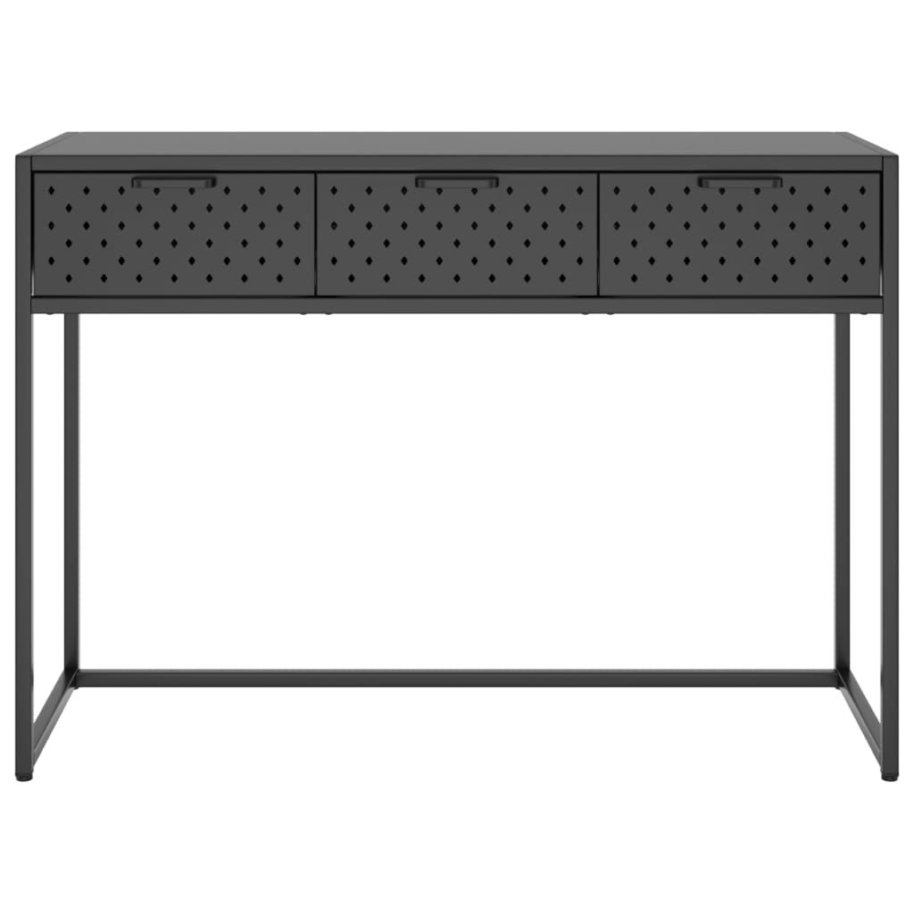 vidaXL Console Table Entryway Table Hall Narrow Side Table with Drawer Steel-14