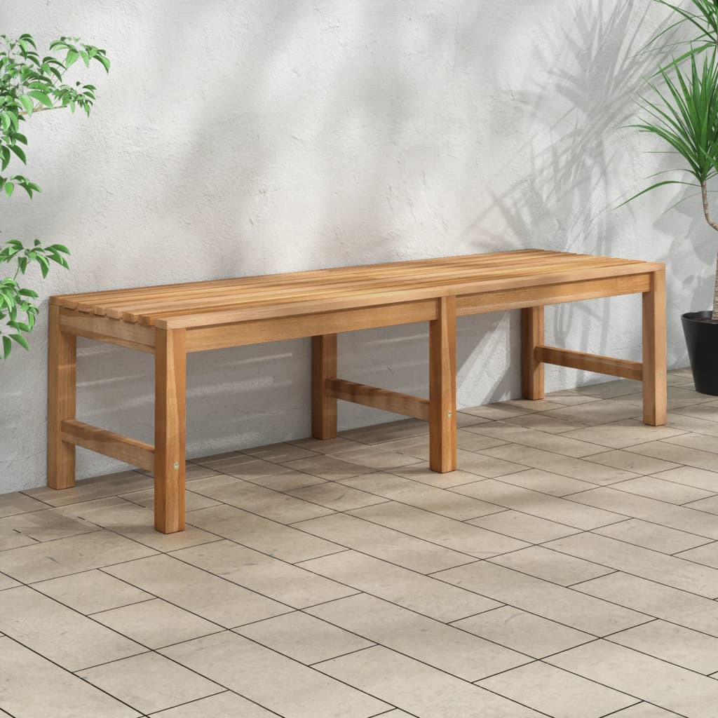 vidaXL Outdoor Patio Bench Garden Bench with Wooden Frame Solid Wood Teak-4