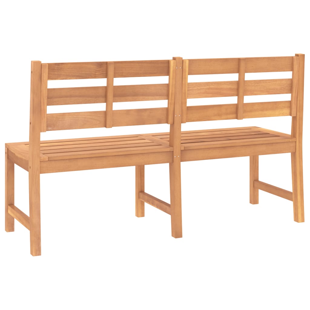 vidaXL Outdoor Patio Bench Garden Park Bench with Backrest Solid Wood Teak-4