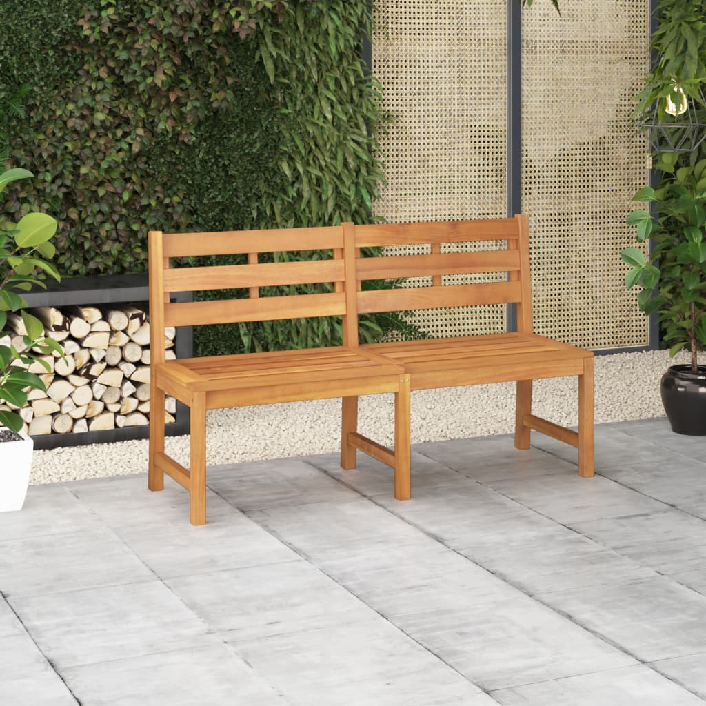 vidaXL Outdoor Patio Bench Garden Park Bench with Backrest Solid Wood Teak-0