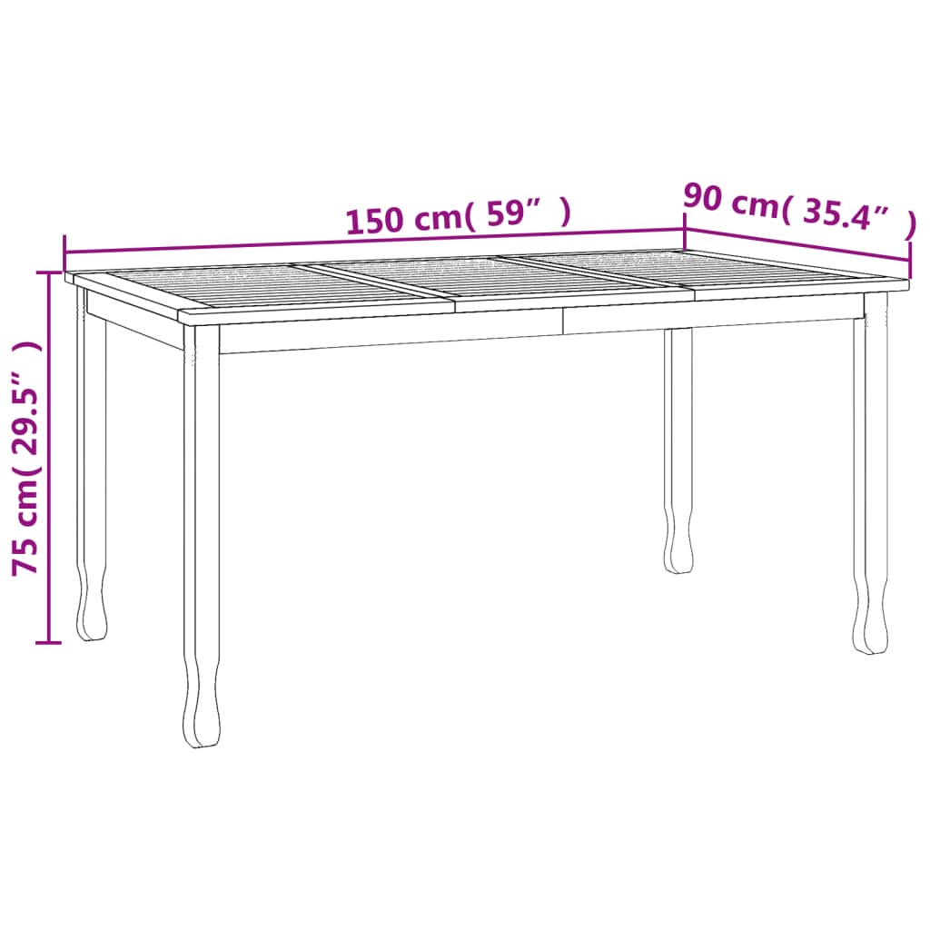 vidaXL Dining Table Rectangular Dining Room Table Furniture Solid Wood Teak-9