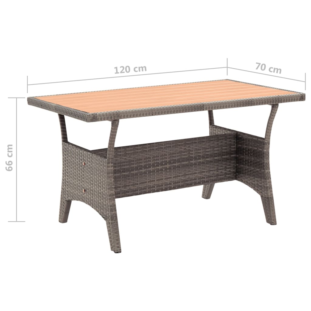 vidaXL Outdoor Dining Table Patio Table Garden Wicker Furniture PE Rattan-8