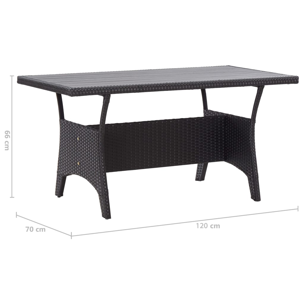 vidaXL Outdoor Dining Table Patio Table Garden Wicker Furniture PE Rattan-0