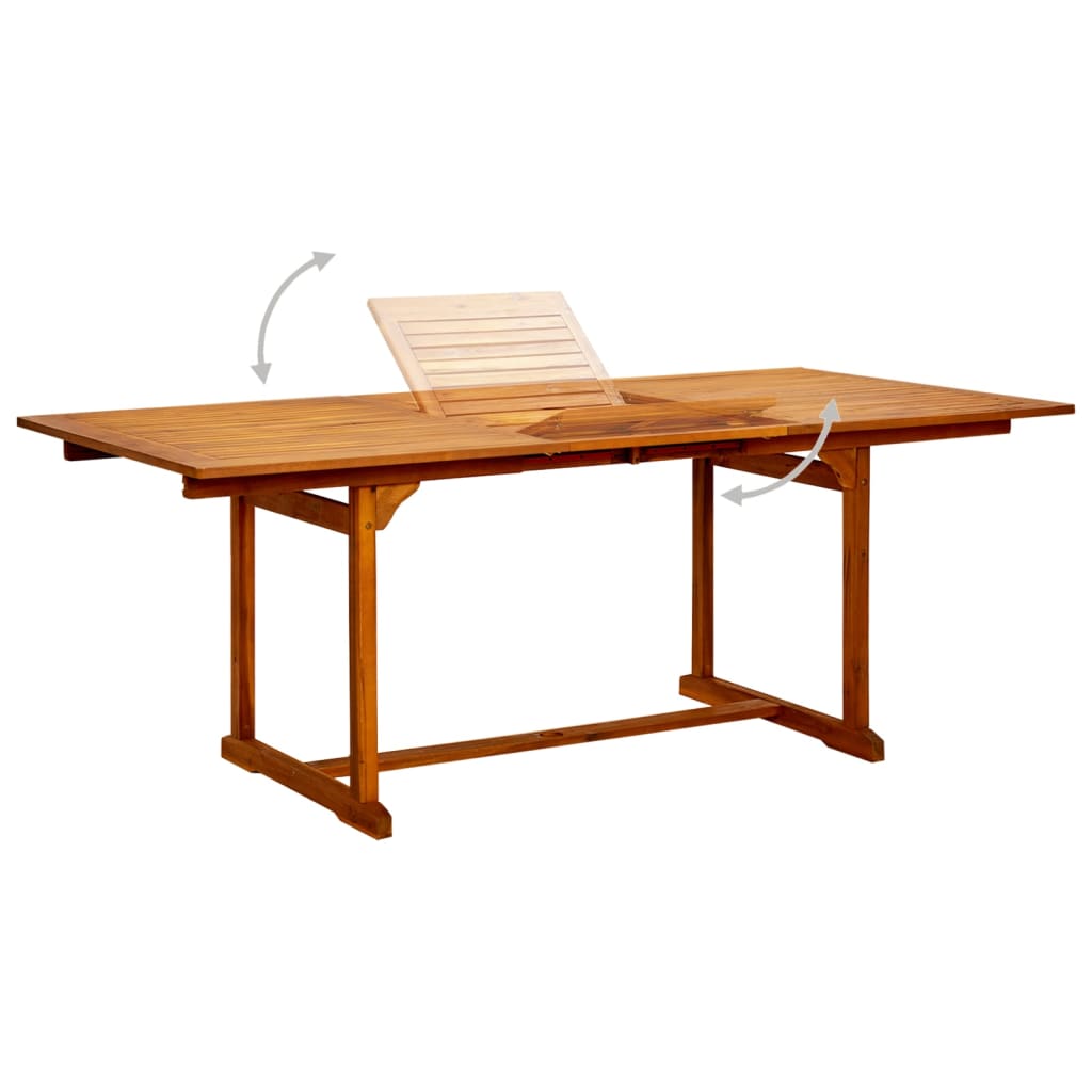 vidaXL Garden Dining Table (59.1"-78.7")x39.4"x29.5" Solid Acacia Wood-1