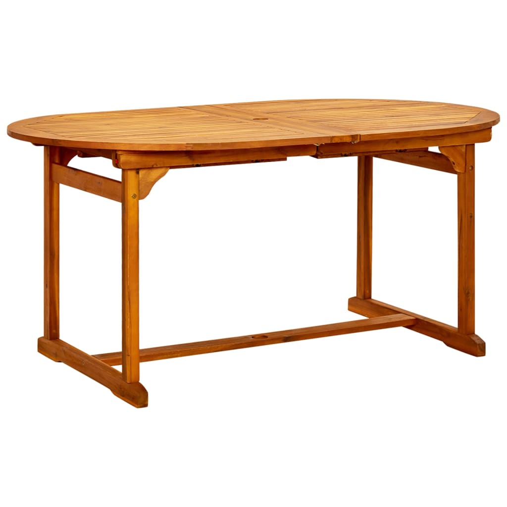 vidaXL Garden Dining Table (63"-94.5")x39.4"x29.5" Solid Acacia Wood-3