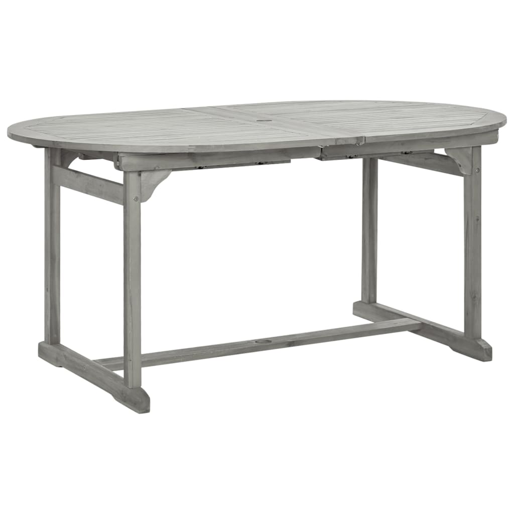 vidaXL Patio Dining Table (63"-94.5")x39.4"x29.5" Solid Acacia Wood-2
