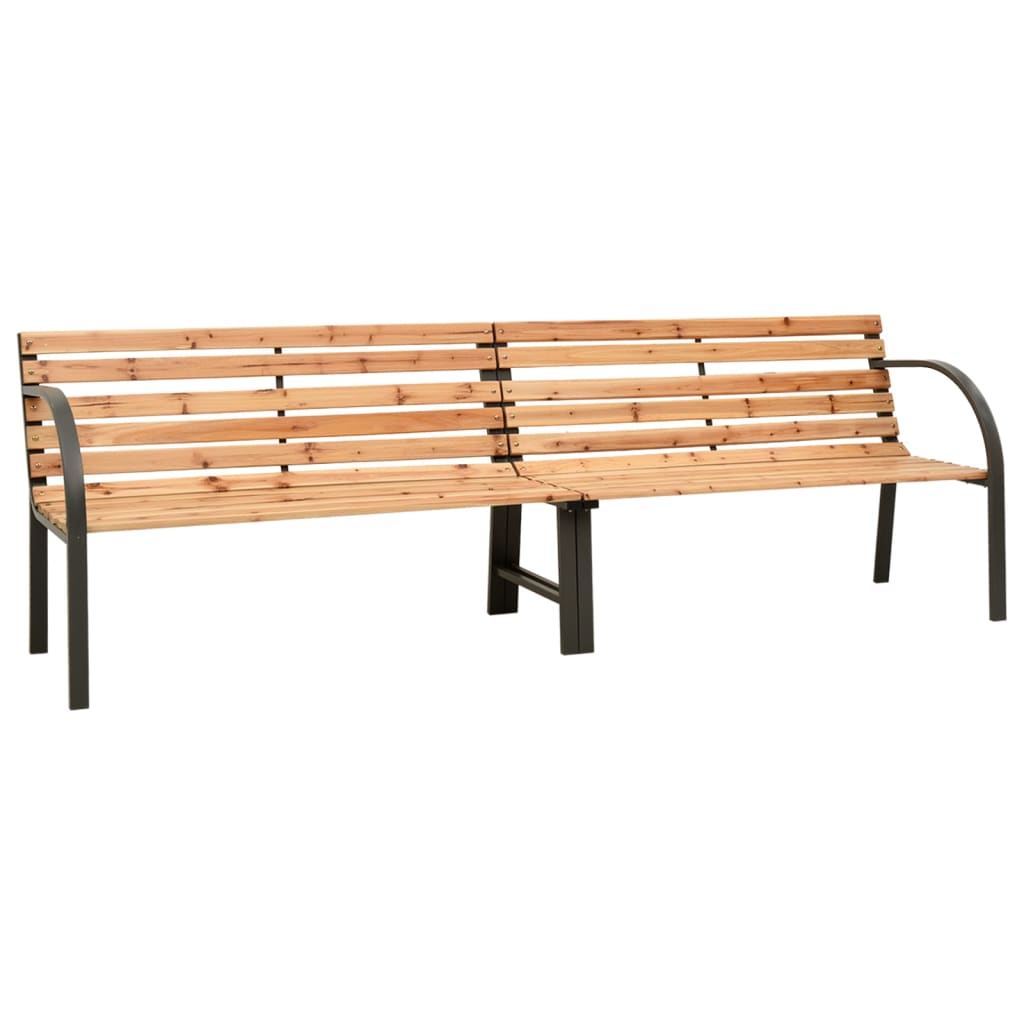 vidaXL Twin Patio Bench Garden Bench with Backrest Slats Chinese Fir Wood-0