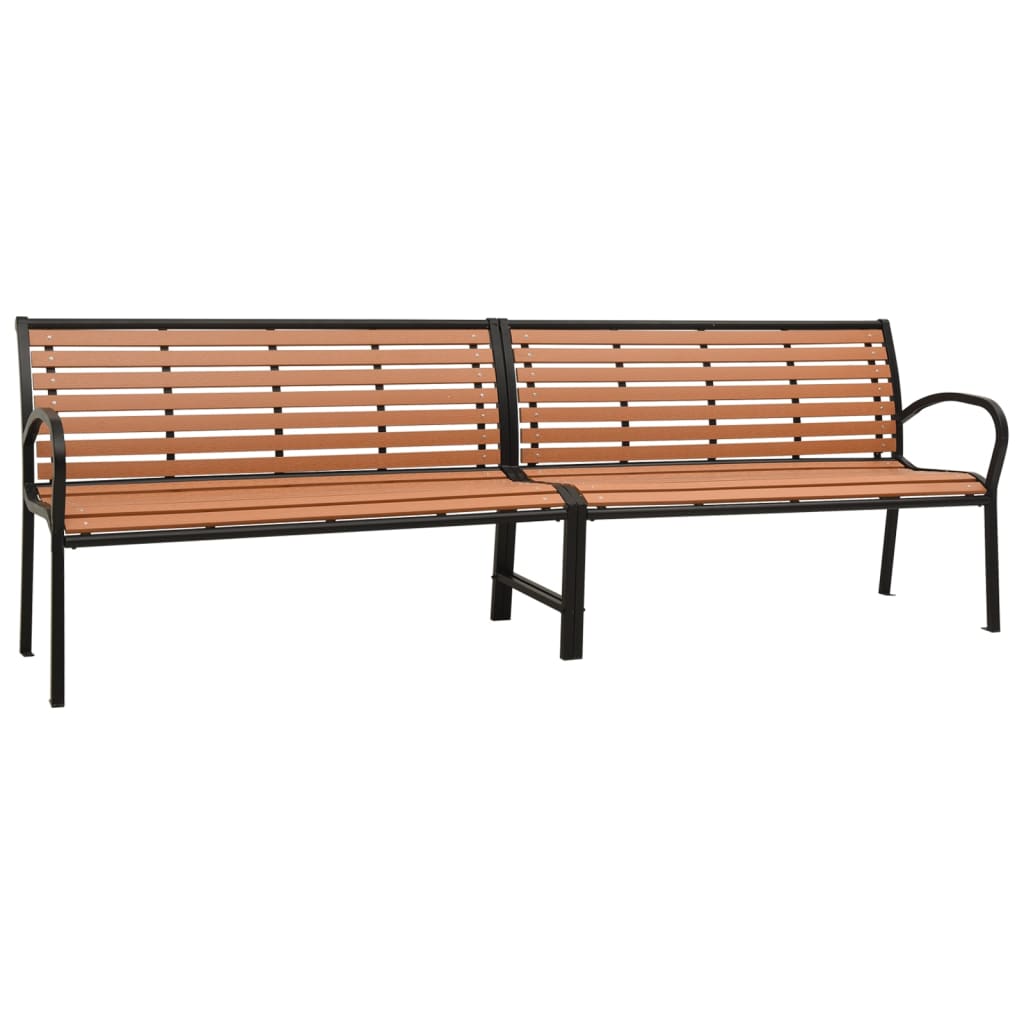 vidaXL Outdoor Patio Bench Garden Park Bench for Backyard Deck Steel and WPC-6