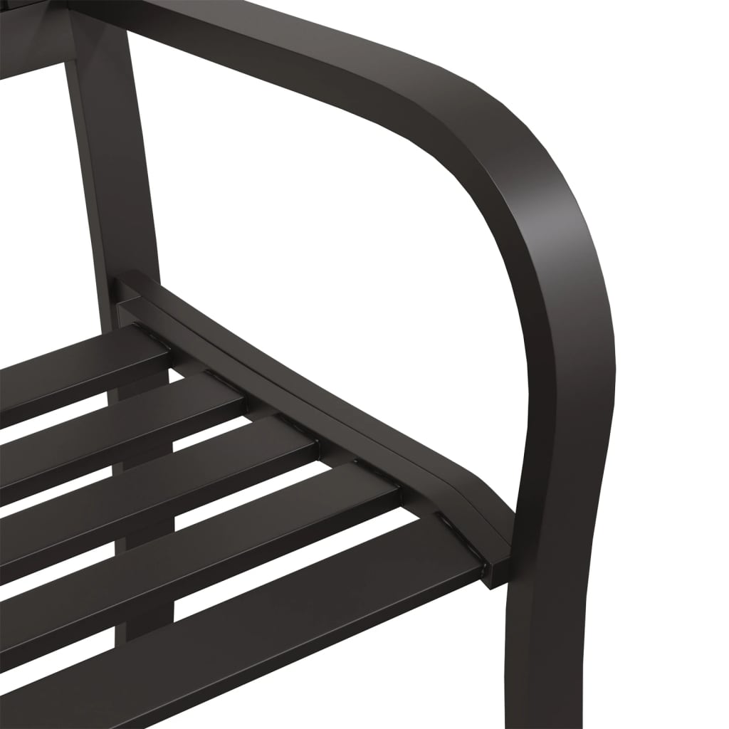 vidaXL Patio Bench 49.2" Steel Black-4