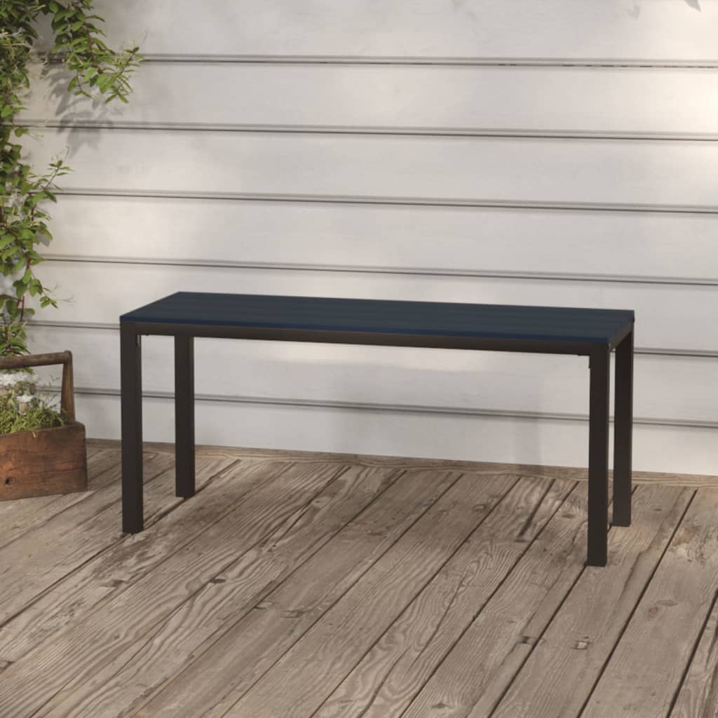 vidaXL Outdoor Patio Bench Garden Park Bench with Steel Frame Steel and WPC-2